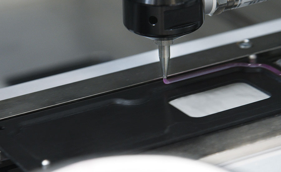 dispensing material inside