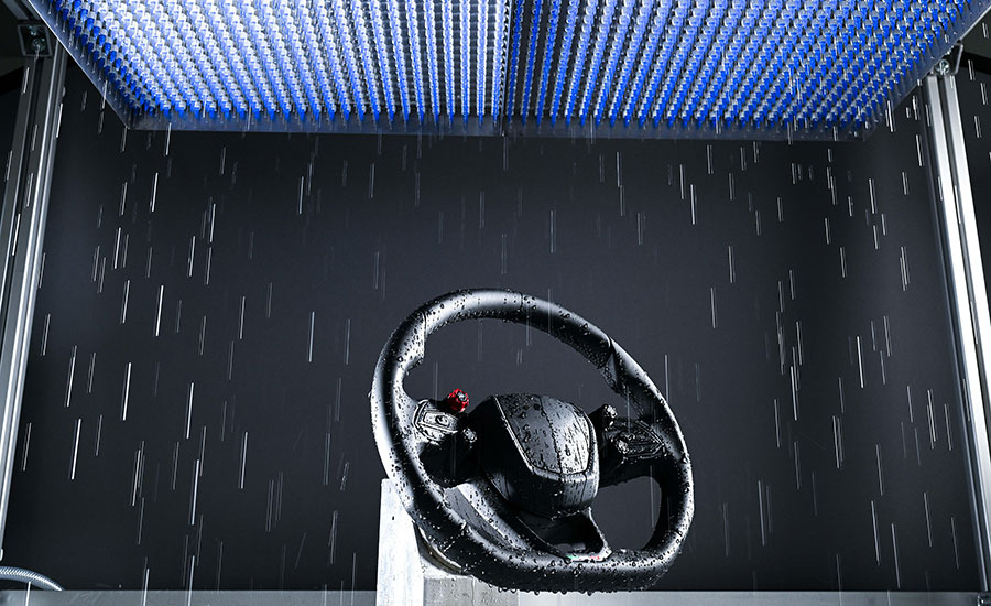 testing a steering wheel