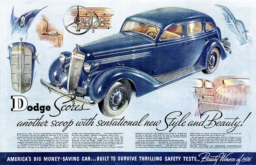 Dodge advertisement from 1936