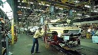 Dodge Darts and Plymouth Satellites being assembled in Windsor in the early 1970s