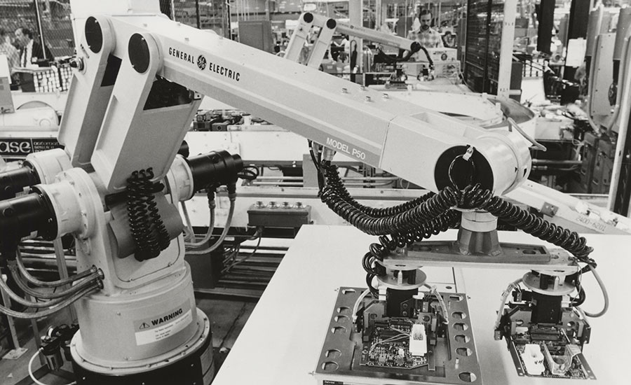 assembly robots in use at Chrysler’s electronics plant in Huntsville, AL