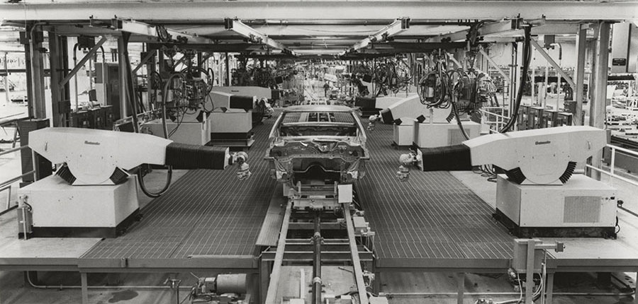 Unimate welding robots at the Lynch Road Assembly Plant