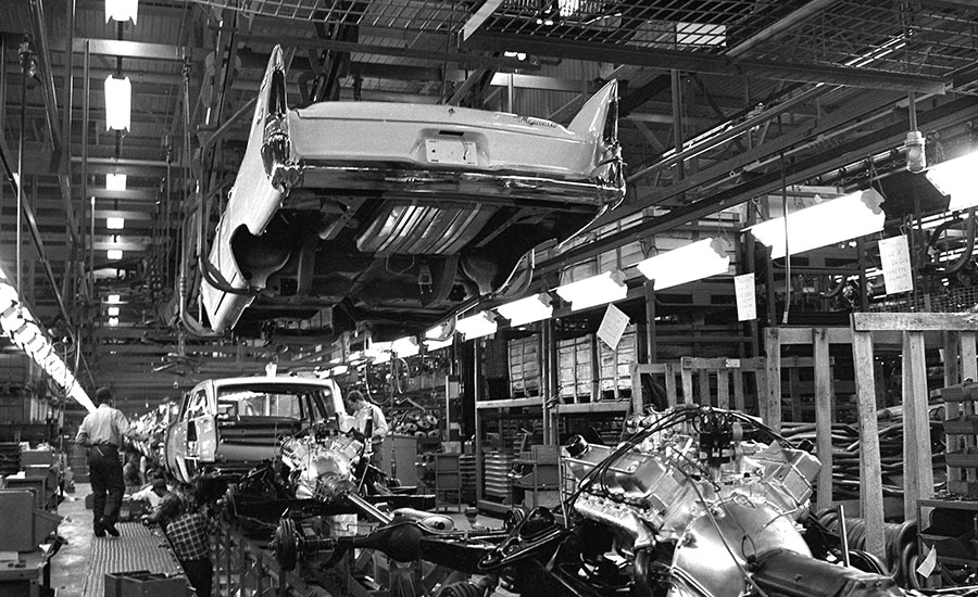 sedans and station wagons being assembled at Chrysler’s plant in Fenton, MO