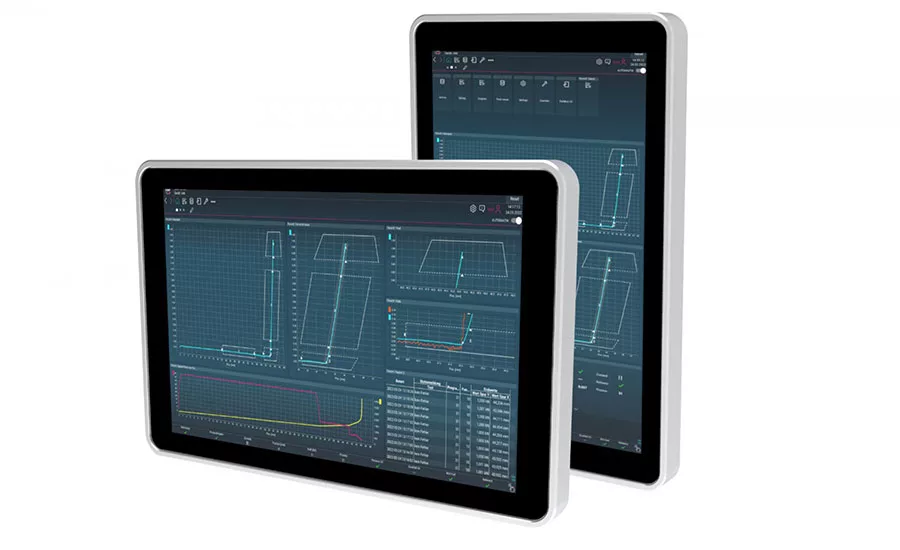controller monitors force and ram position during the pressing process