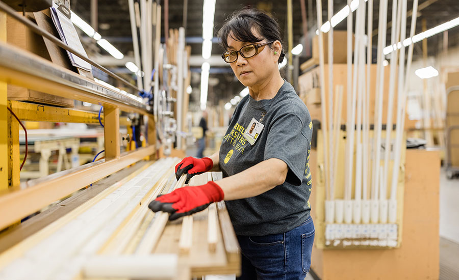 employee at Pella assembly plant