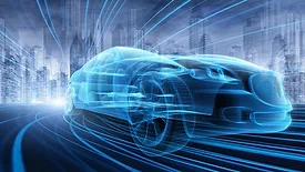 transparent 3D rendering of a car